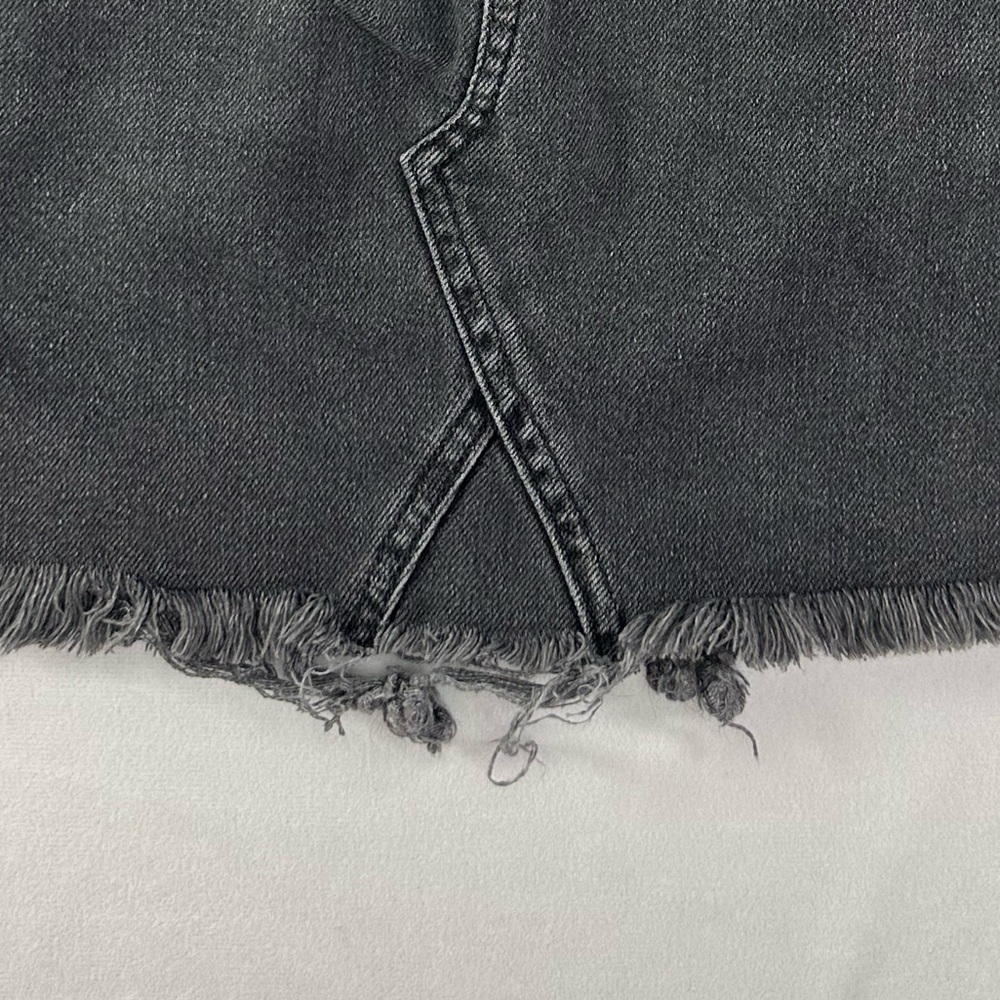BDG Urban Outfitters Denim Jean Mini Skirt Black Wash Raw Hem - Picture 8 of 13